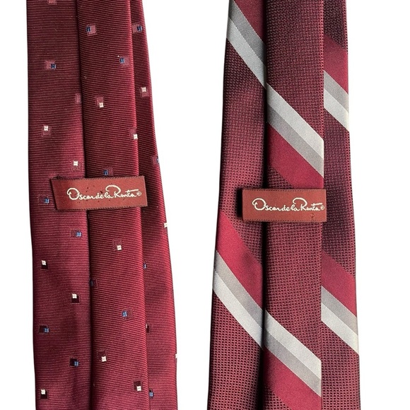 OSCAR DE LA RENTA Burgundy Silk Ties *Set of 2* - Picture 11 of 11